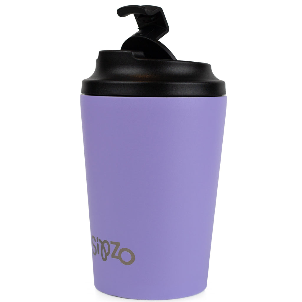 Sipzo Insulated Stainless Steel Coffee Mug with Flip Lid – Lavender