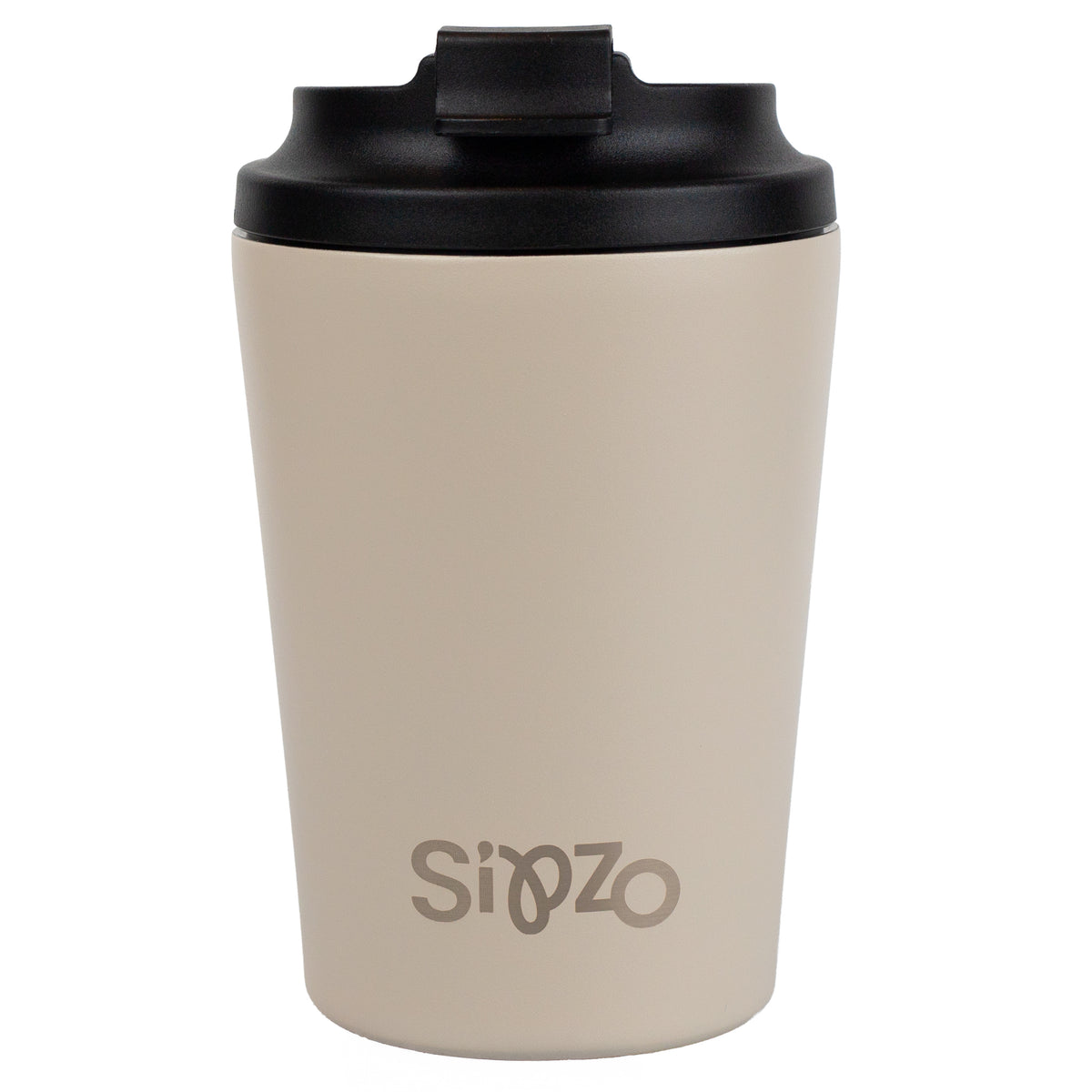 Sipzo Insulated Stainless Steel Coffee Mug with Flip Lid – Beige