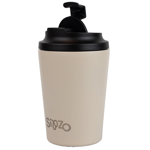 Sipzo Insulated Stainless Steel Coffee Mug with Flip Lid – Beige