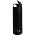 Sipzo Insulated Stainless Steel Water Bottle with Straw Lid – Black