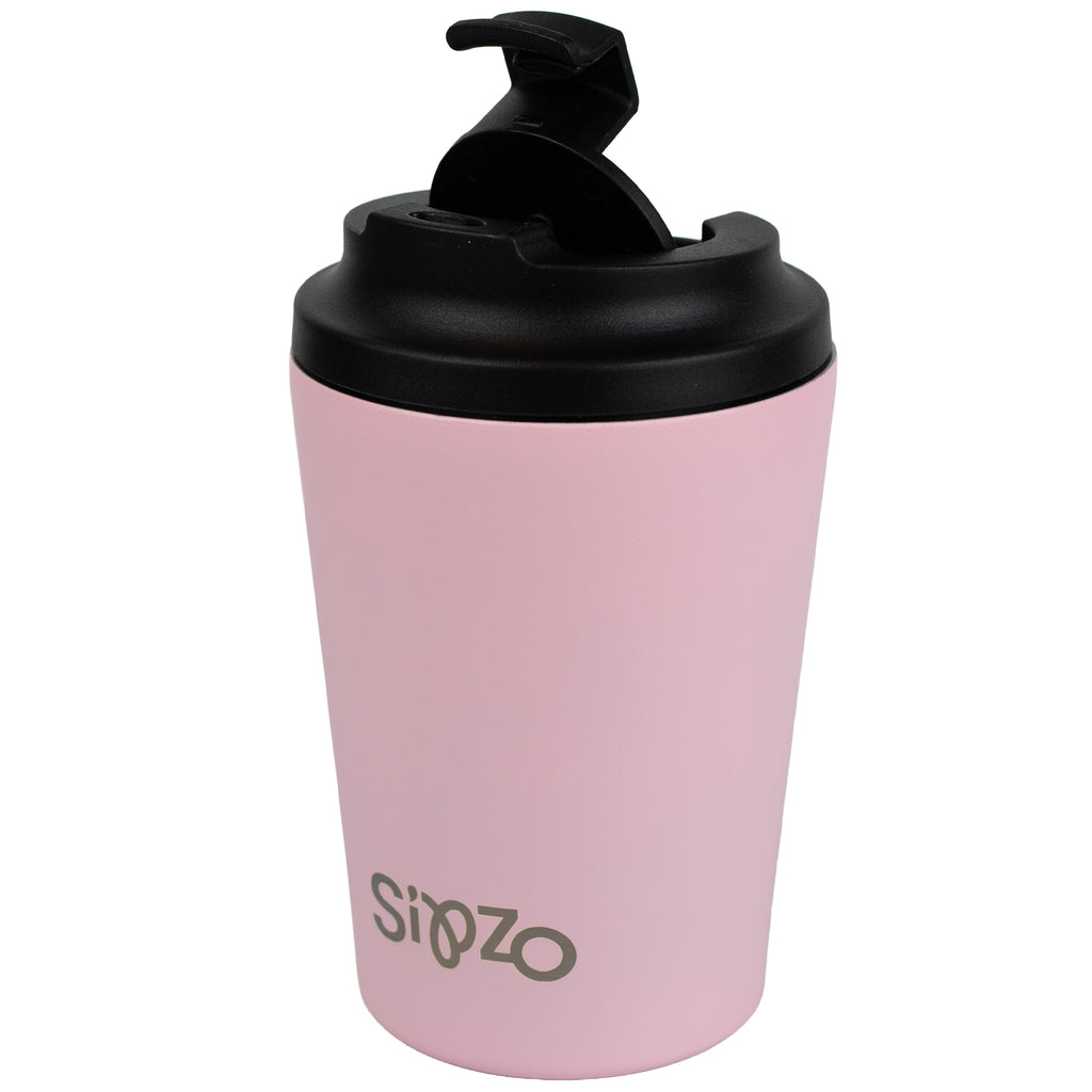 Sipzo Insulated Stainless Steel Coffee Mug with Flip Lid - Pink