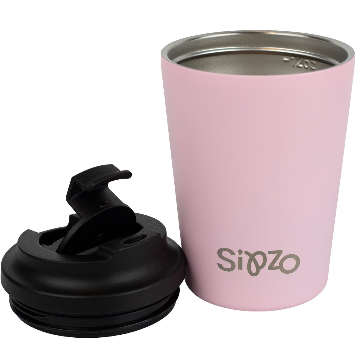 Sipzo Insulated Stainless Steel Coffee Mug with Flip Lid - Pink