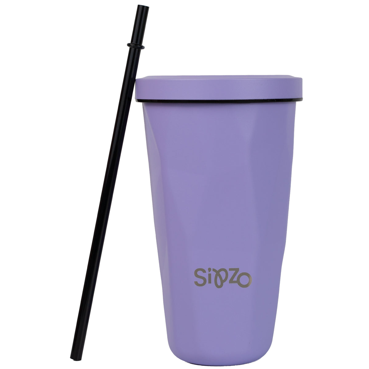 Sipzo Reusable Tumbler with Lid & Straw – Light Purple