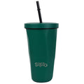 Sipzo Insulated Tumbler with Straw – Dark Green | Reusable Travel Cup