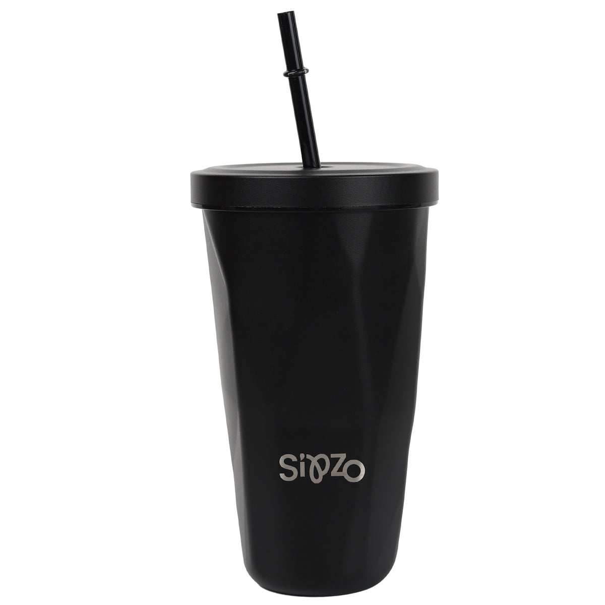 Sipzo Insulated Tumbler with Straw – Matte Black | Reusable Travel Cup