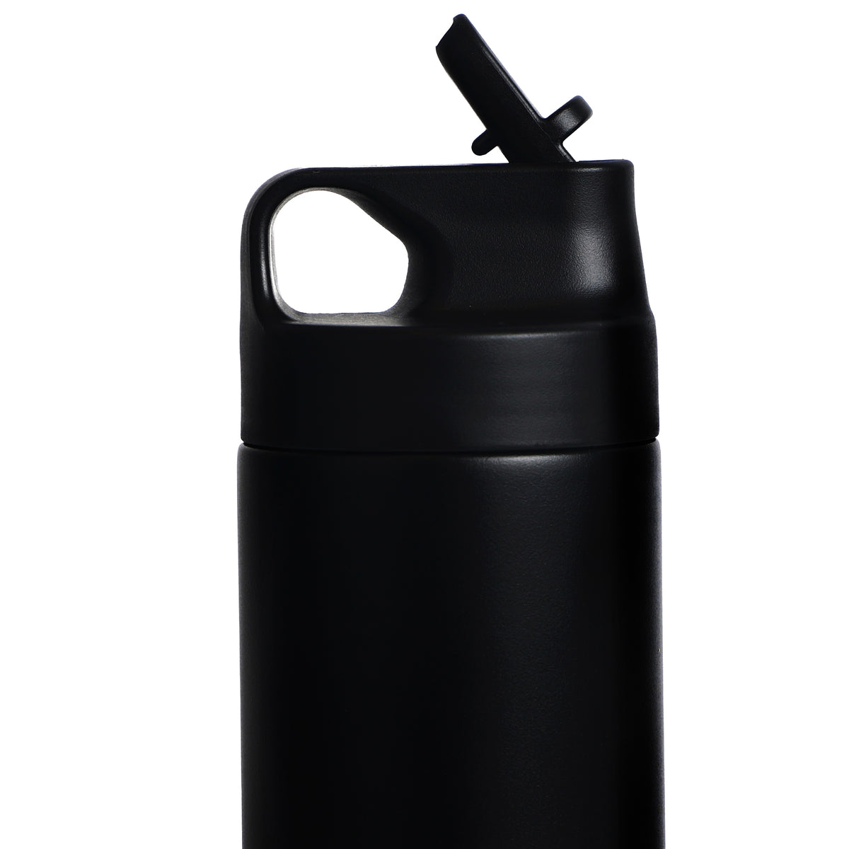 Sipzo Insulated Stainless Steel Water Bottle with Straw Lid – Black