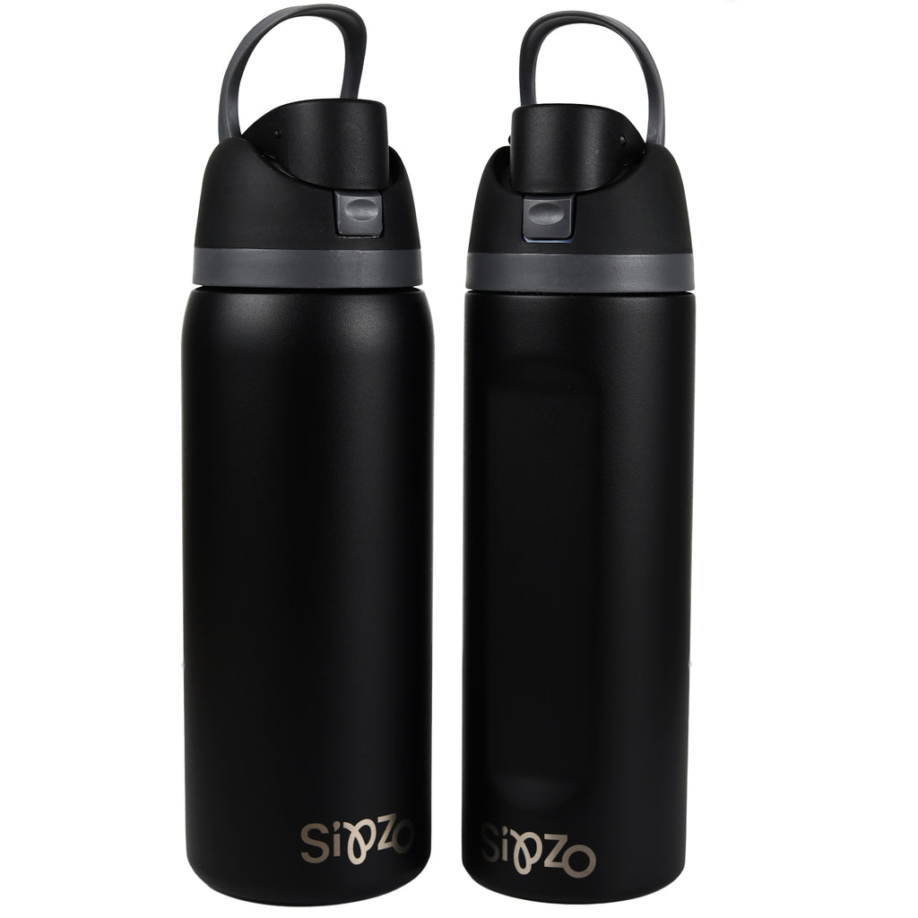 Sipzo School Flip-Top Insulated Water Bottle – Black