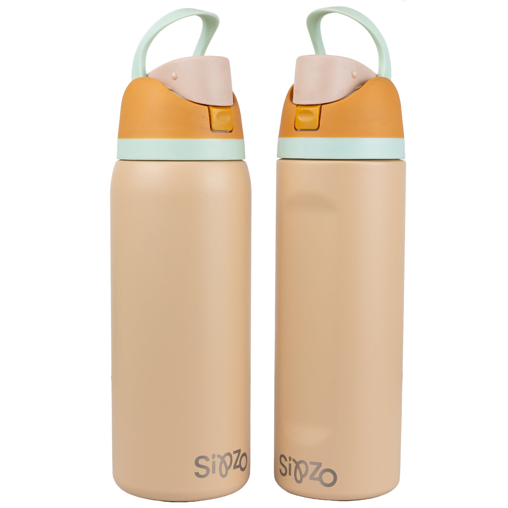 Sipzo School Flip-Top Insulated Water Bottle – Beige