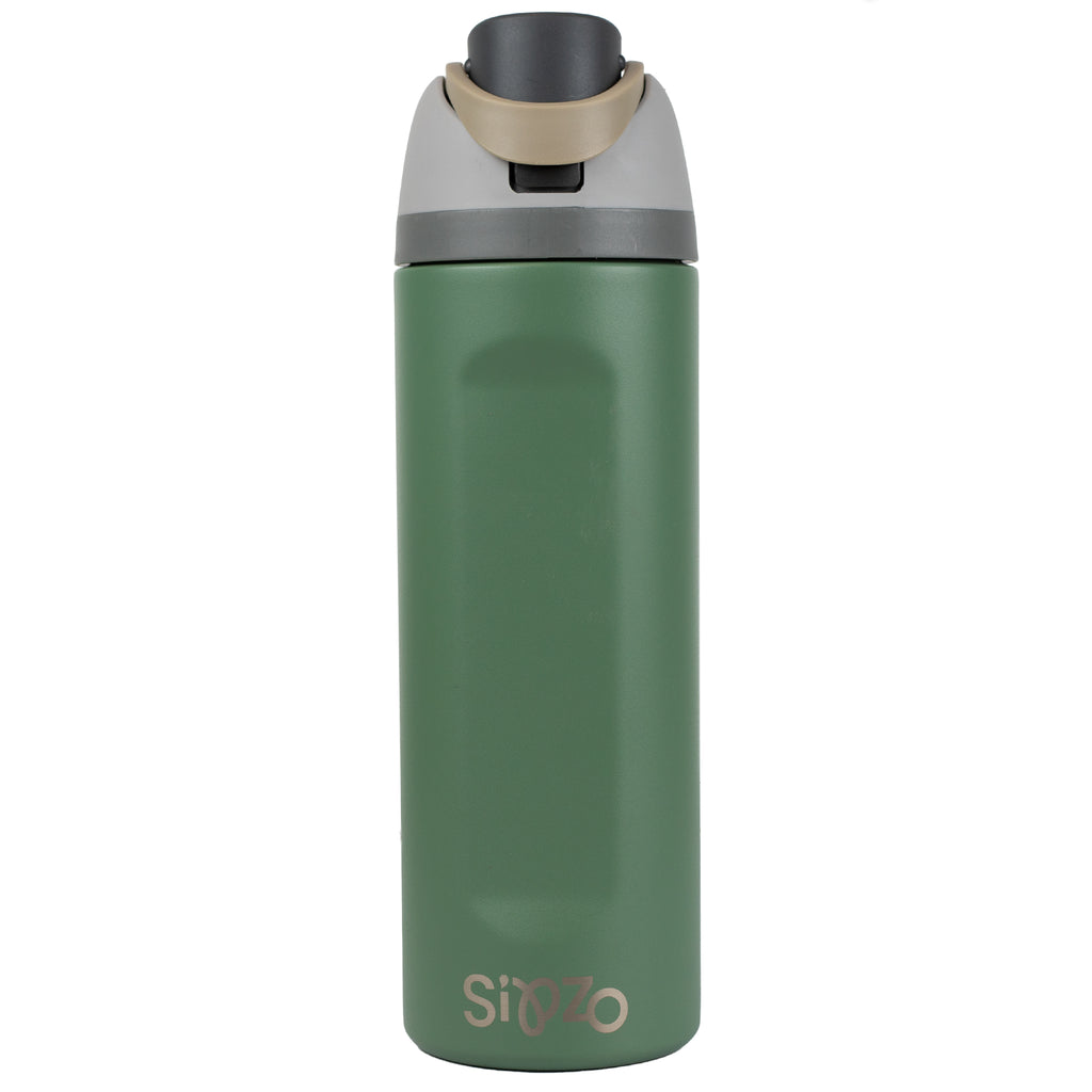 Sipzo School Insulated Water Bottle with Flip-Top Lid & Carry Handle – Green