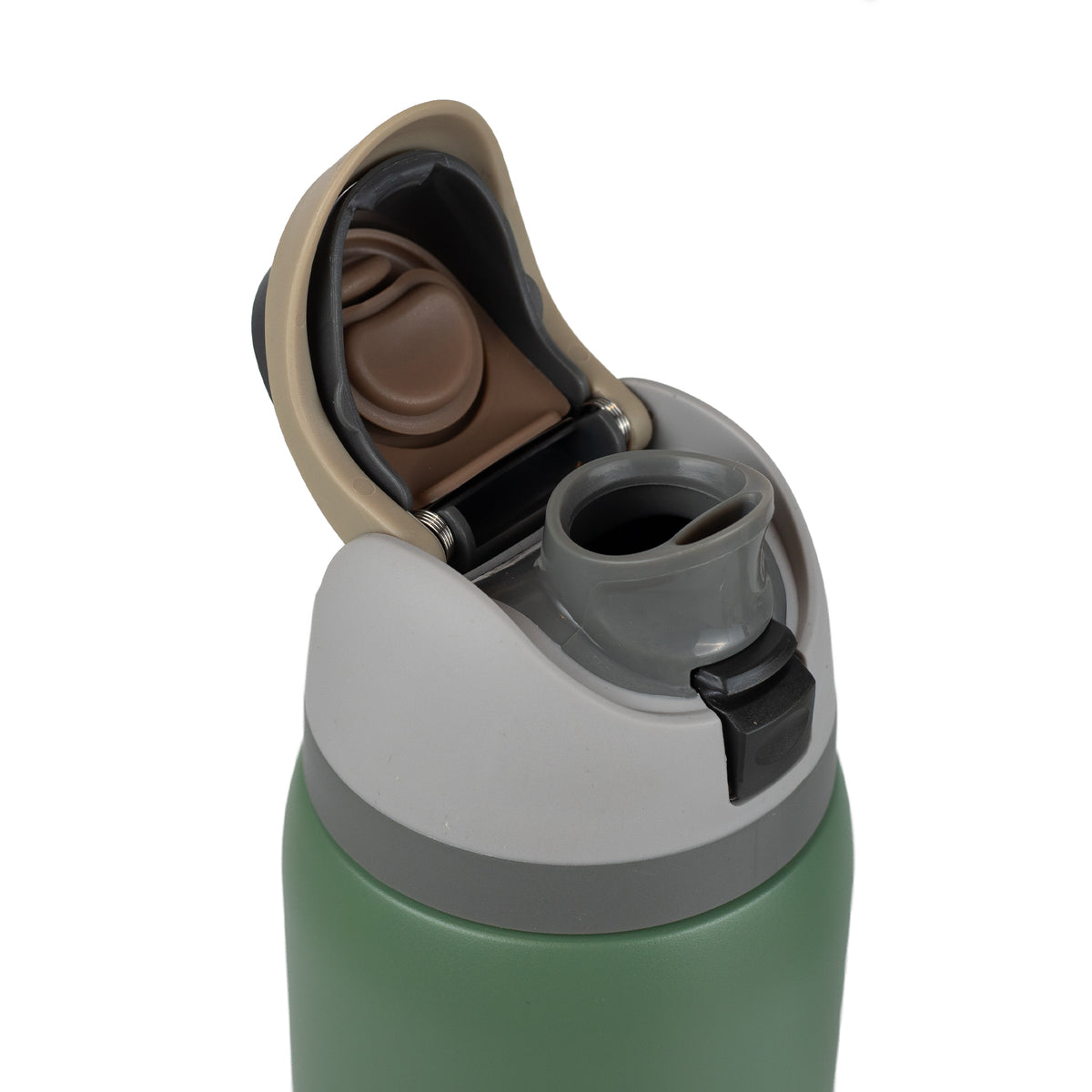 Sipzo School Insulated Water Bottle with Flip-Top Lid & Carry Handle – Green