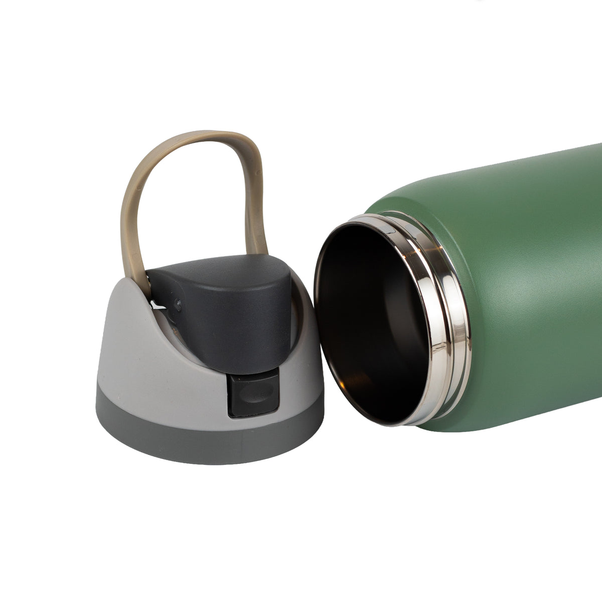 Sipzo School Insulated Water Bottle with Flip-Top Lid & Carry Handle – Green