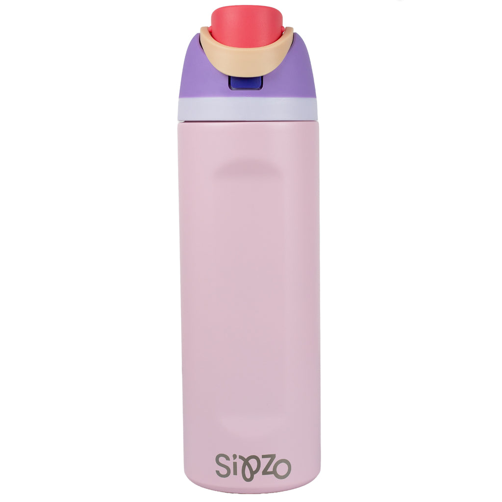 Sipzo School Insulated Water Bottle with Flip-Top Lid & Carry Handle – Pink
