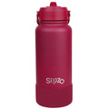 Sipzo Insulated Sport Water Bottle with Flip Straw - Berry Pink