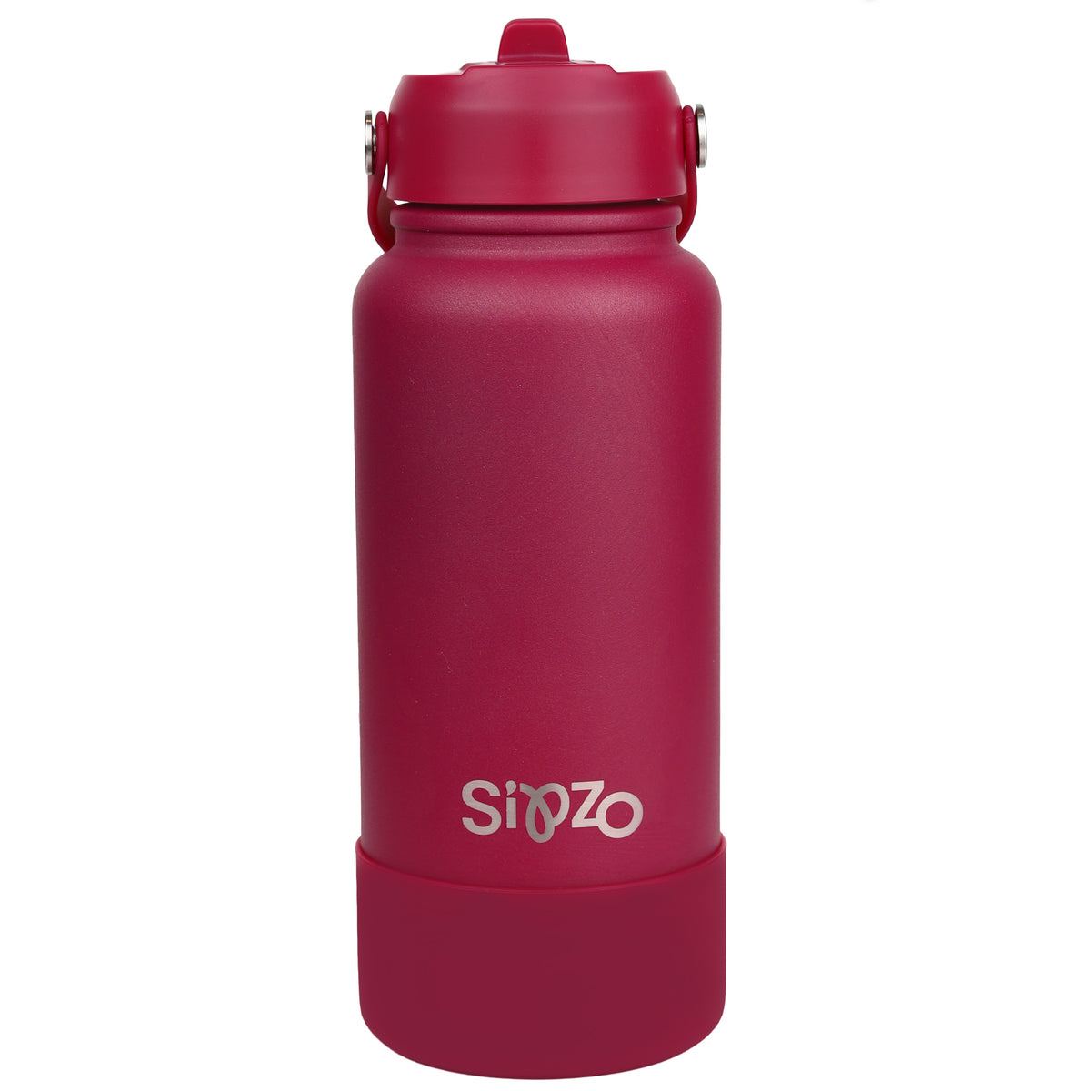 Sipzo Insulated Sport Water Bottle with Flip Straw - Berry Pink