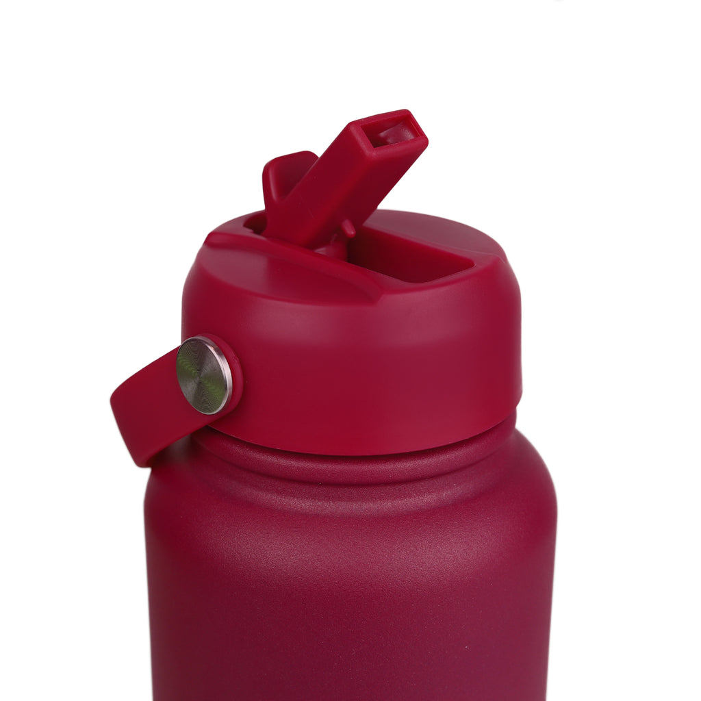 Sipzo Insulated Sport Water Bottle with Flip Straw - Berry Pink