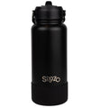 Sipzo Insulated Sport Water Bottle with Flip Straw - Matte Black