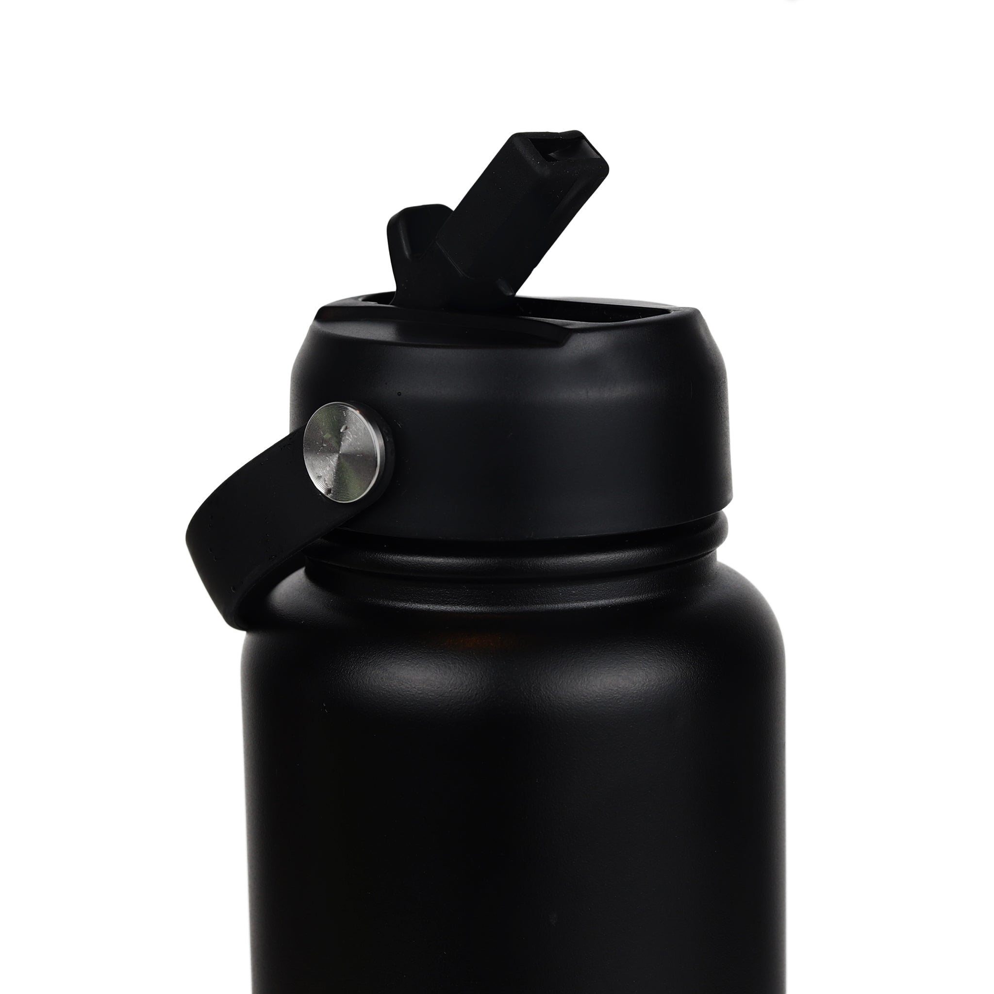 Sipzo Insulated Sport Water Bottle with Flip Straw - Matte Black