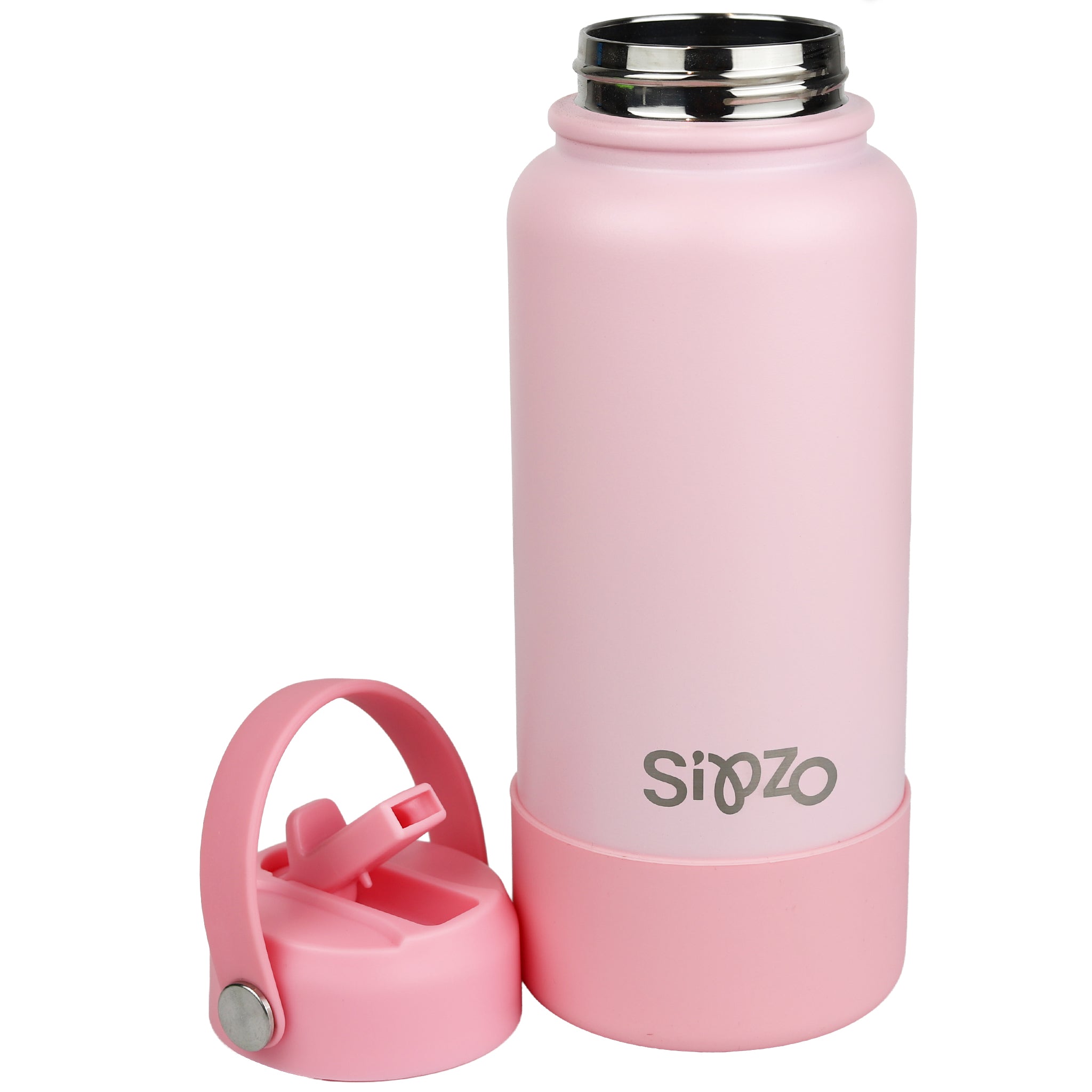 Sipzo Insulated Sport Water Bottle with Flip Straw - Blush Pink