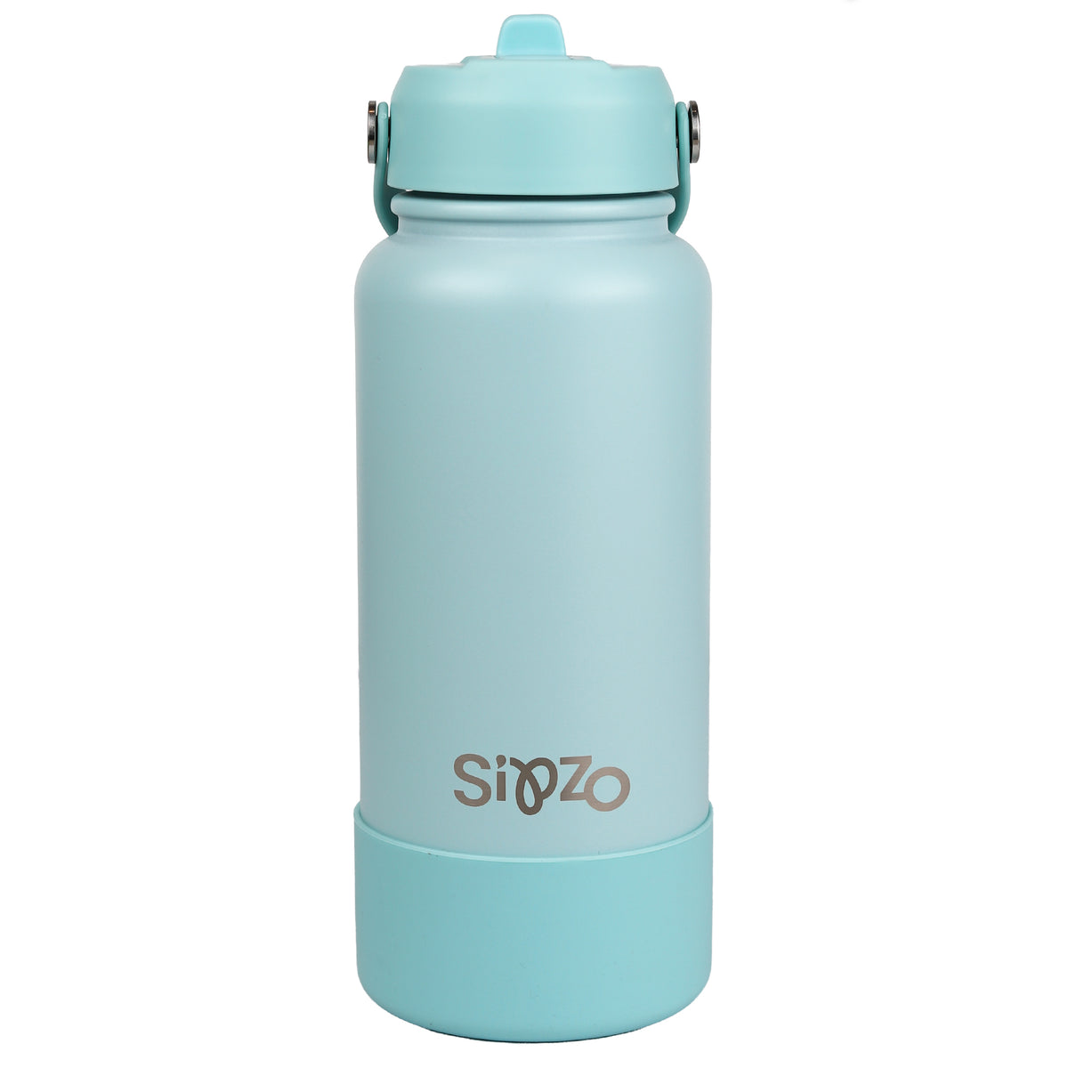 Sipzo Insulated Sport Water Bottle with Flip Straw - Light Blue