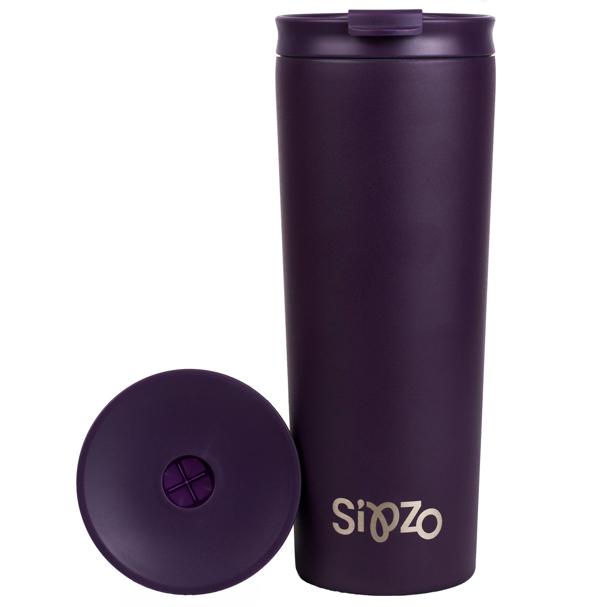 Sipzo Leakproof Double-Wall Insulated Mug with Straw – Purple