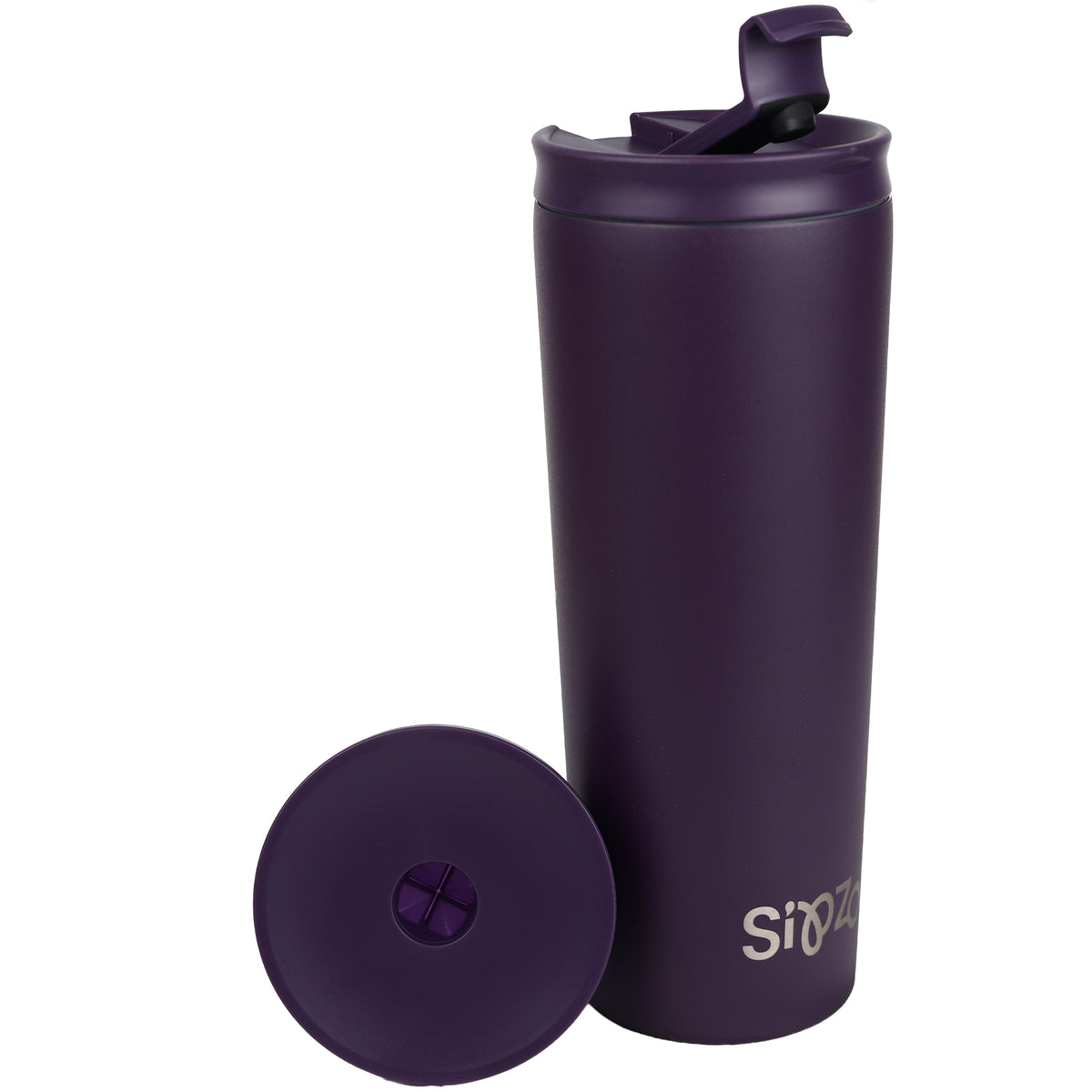 Sipzo Leakproof Double-Wall Insulated Mug with Straw – Purple
