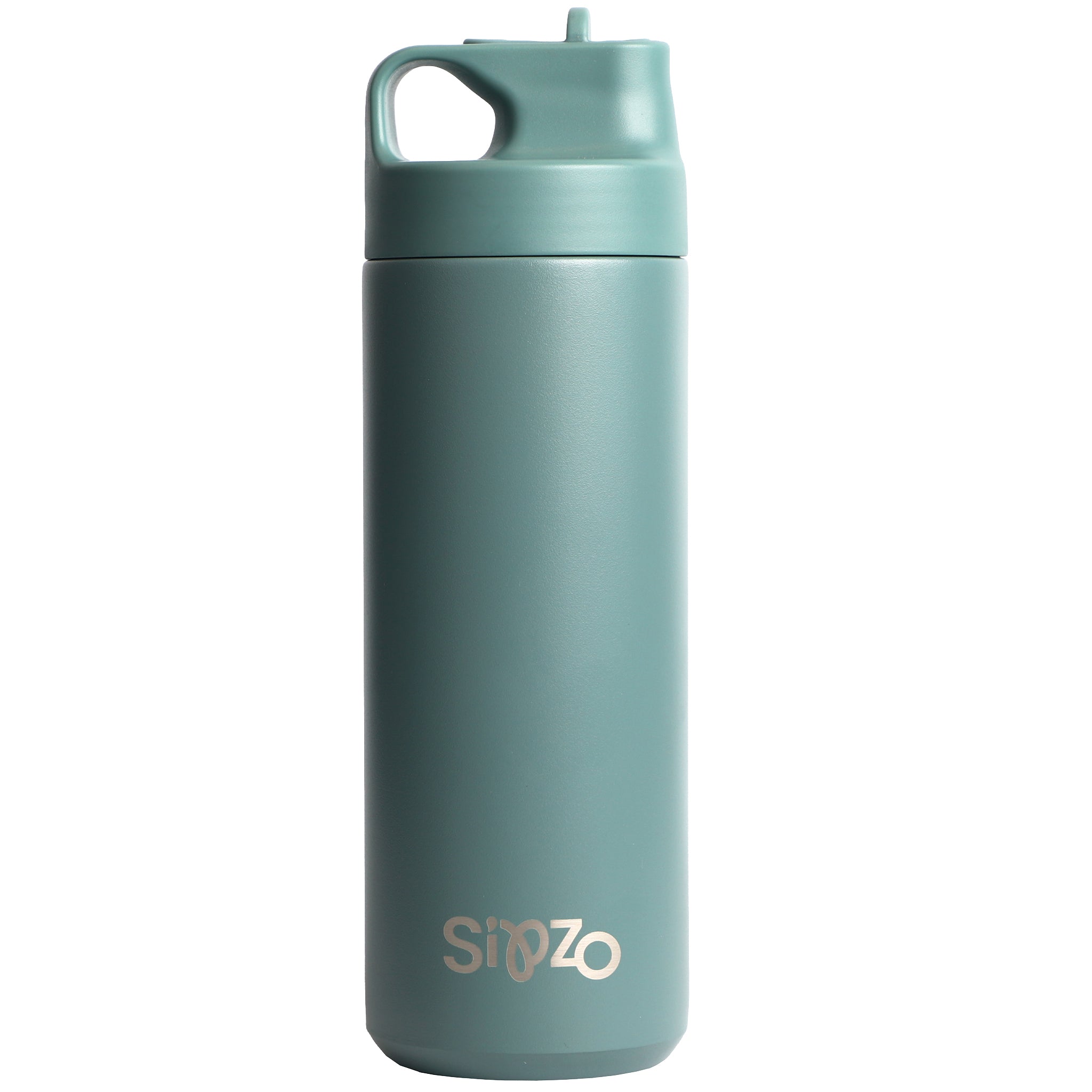 Sipzo Insulated Stainless Steel Water Bottle with Straw Lid – Sage Green
