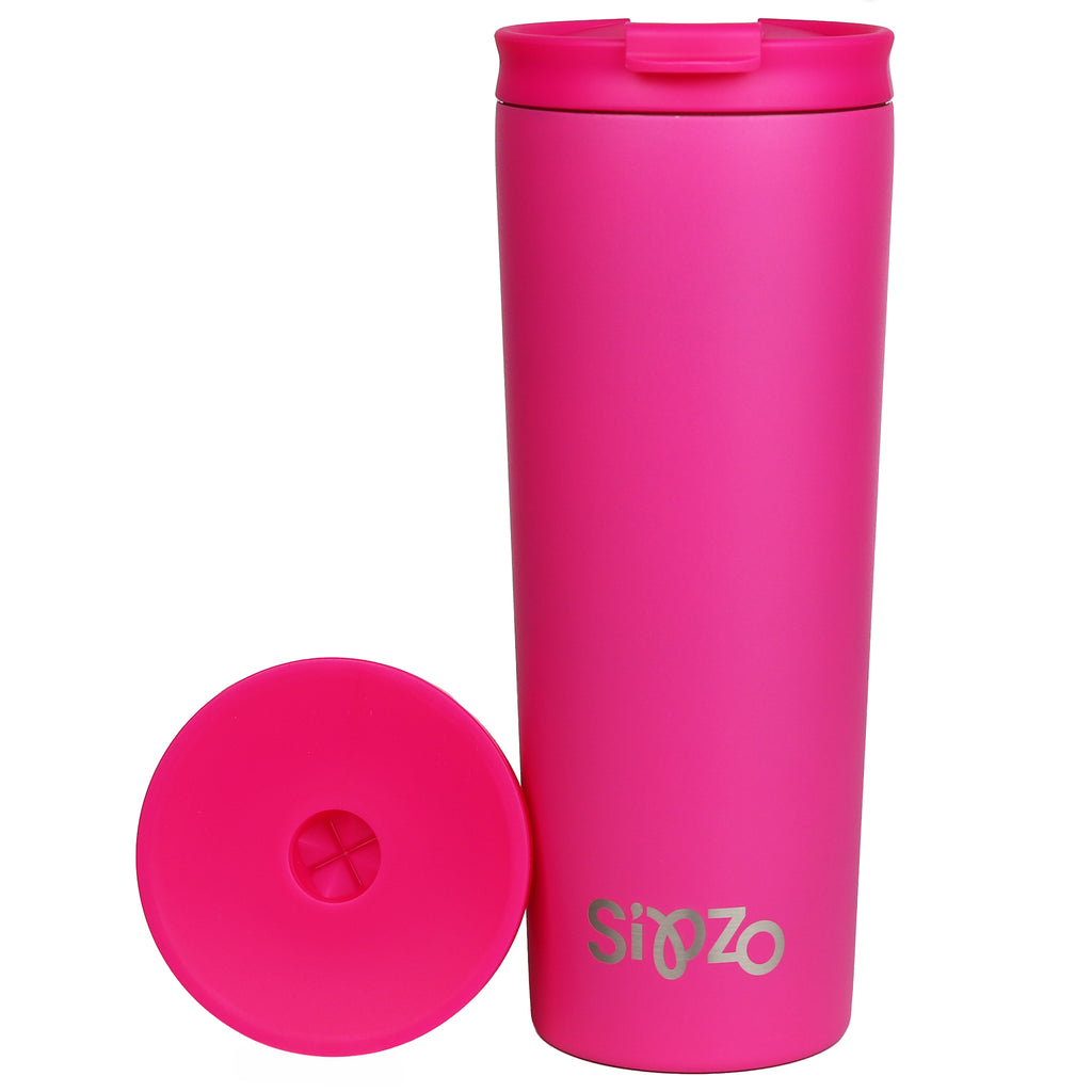 Sipzo Leakproof Double-Wall Insulated Mug with Straw –  Vibrant Pink