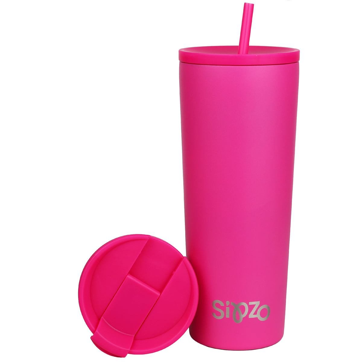 Sipzo Leakproof Double-Wall Insulated Mug with Straw –  Vibrant Pink