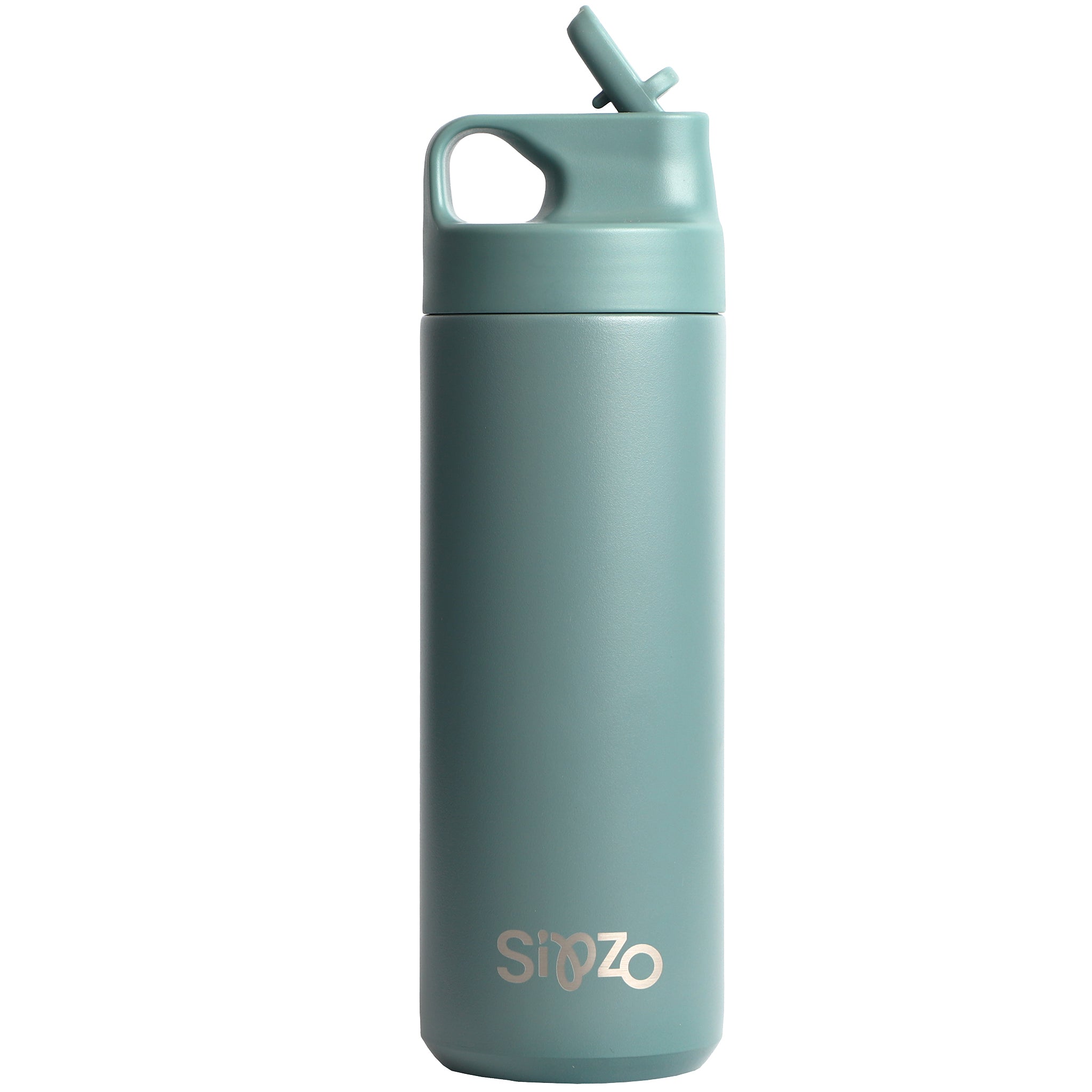 Sipzo Insulated Stainless Steel Water Bottle with Straw Lid – Sage Green