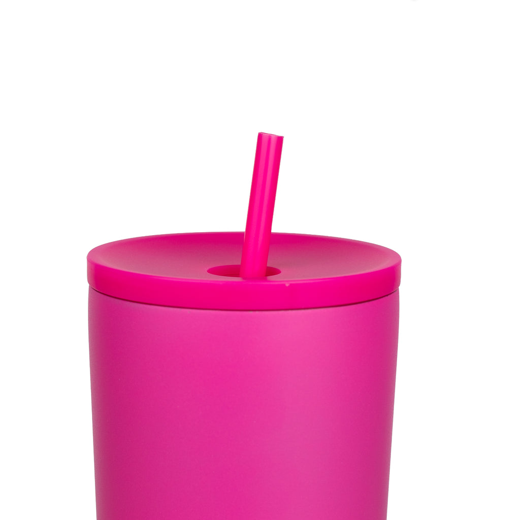 Sipzo Leakproof Double-Wall Insulated Mug with Straw –  Vibrant Pink