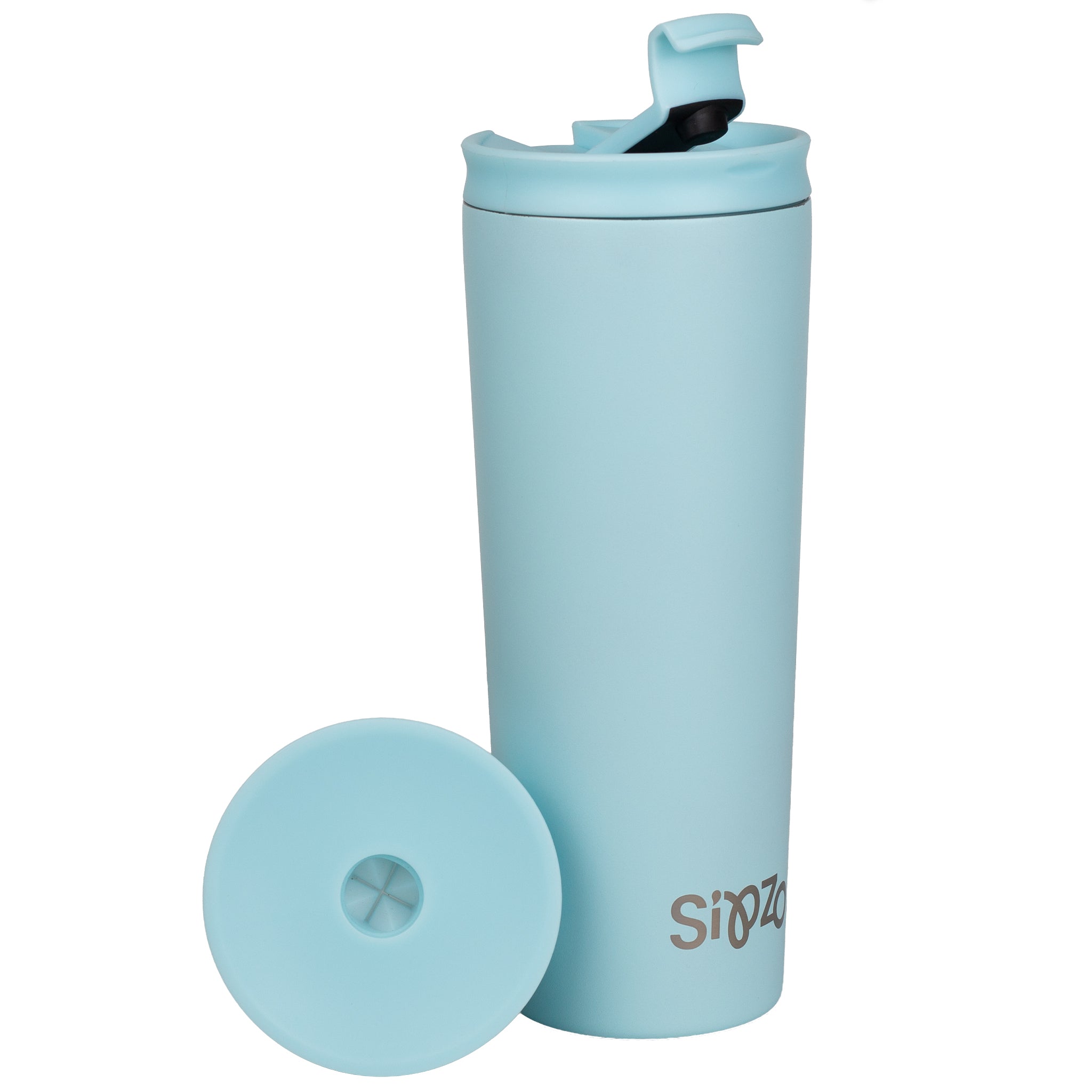 Sipzo Leakproof Double-Wall Insulated Mug with Straw – Light Blue