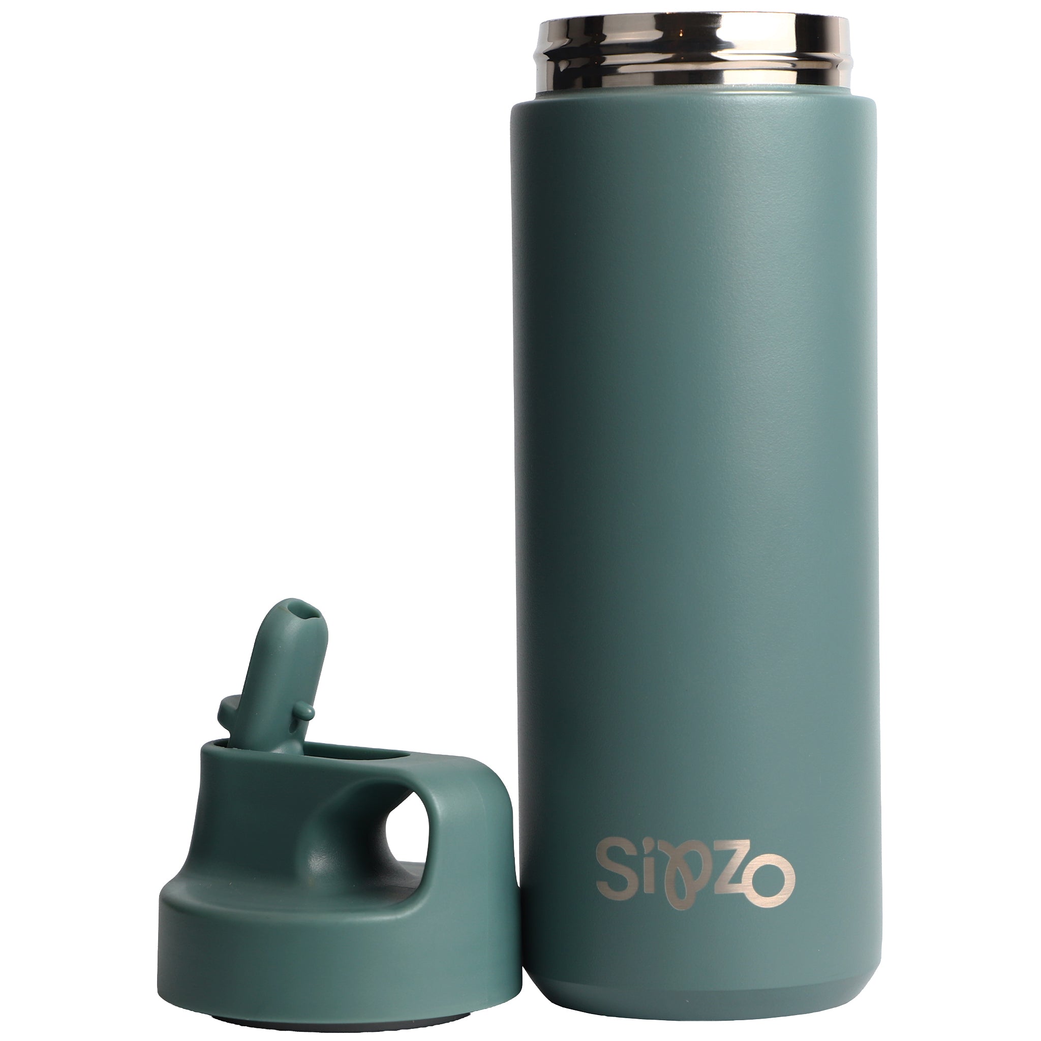 Sipzo Insulated Stainless Steel Water Bottle with Straw Lid – Sage Green