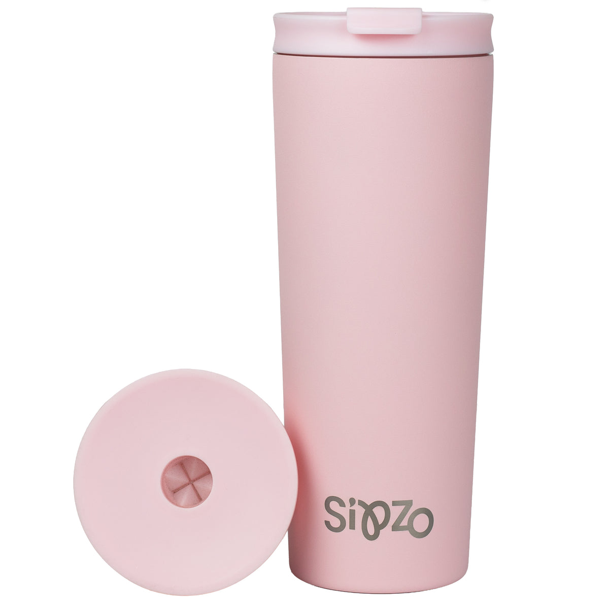 Sipzo Leakproof Double-Wall Insulated Mug with Straw - Pink