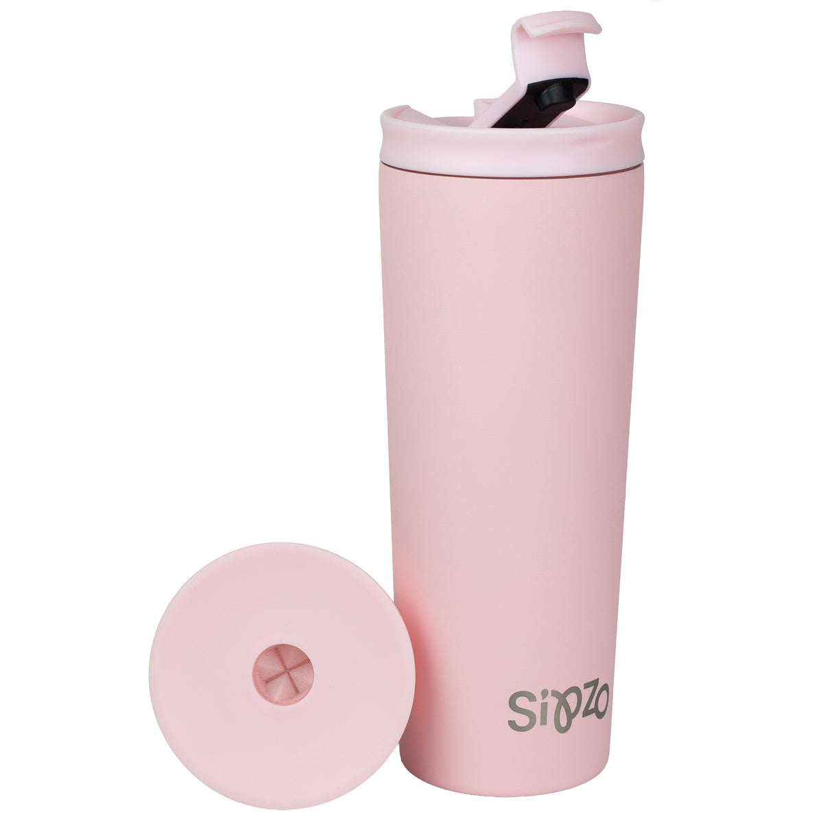 Sipzo Leakproof Double-Wall Insulated Mug with Straw - Pink