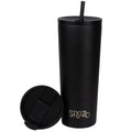 Sipzo Leakproof Double-Wall Insulated Mug with Straw - Black