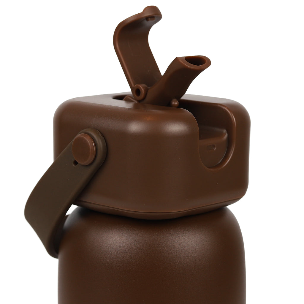 Sipzo Insulated Stainless Steel Water Bottle with Flip-Up Spout & Carry Handle – Chocolate Brown