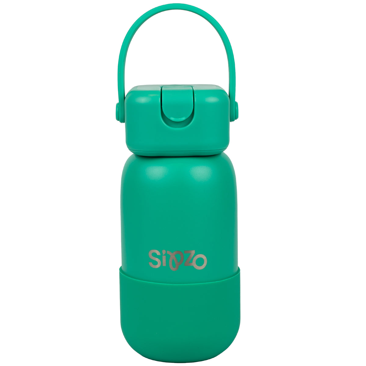 Sipzo Insulated Stainless Steel Water Bottle with Flip-Up Spout & Carry Handle – Light Green