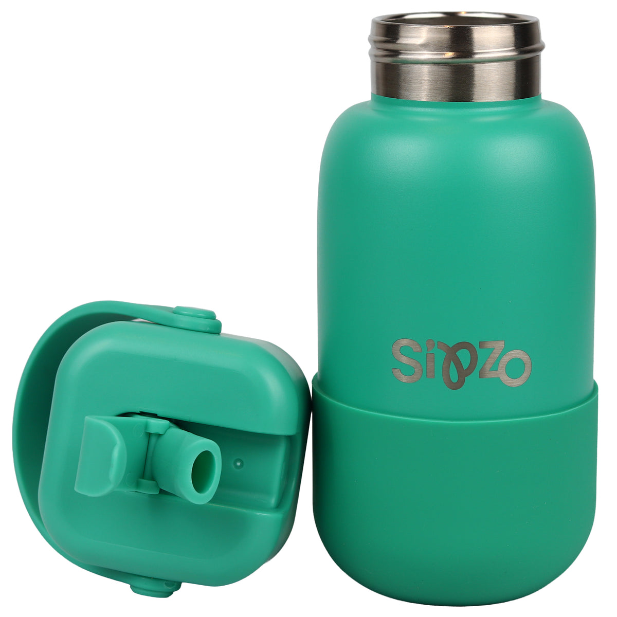 Sipzo Insulated Stainless Steel Water Bottle with Flip-Up Spout & Carry Handle – Light Green