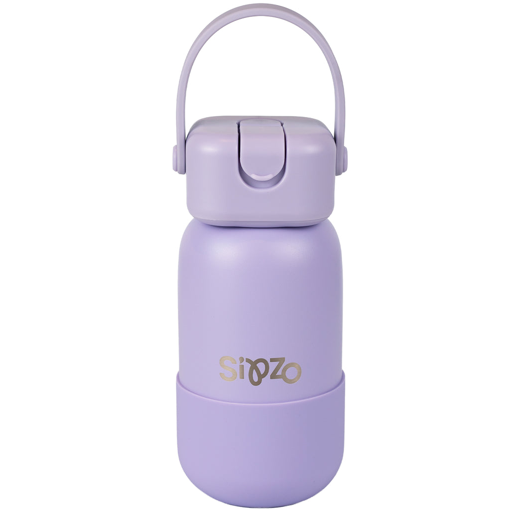 Sipzo Insulated Stainless Steel Water Bottle with Flip-Up Spout & Carry Handle – Lavender