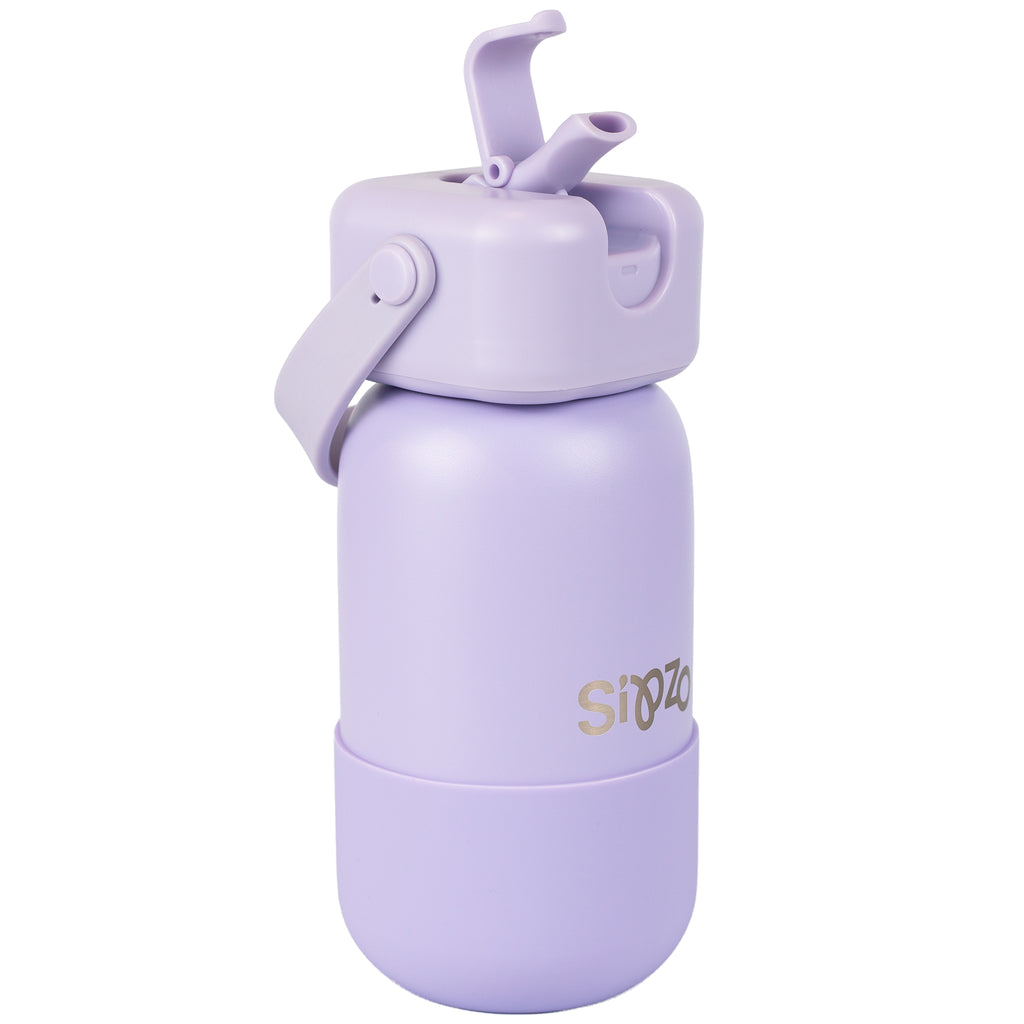 Sipzo Insulated Stainless Steel Water Bottle with Flip-Up Spout & Carry Handle – Lavender