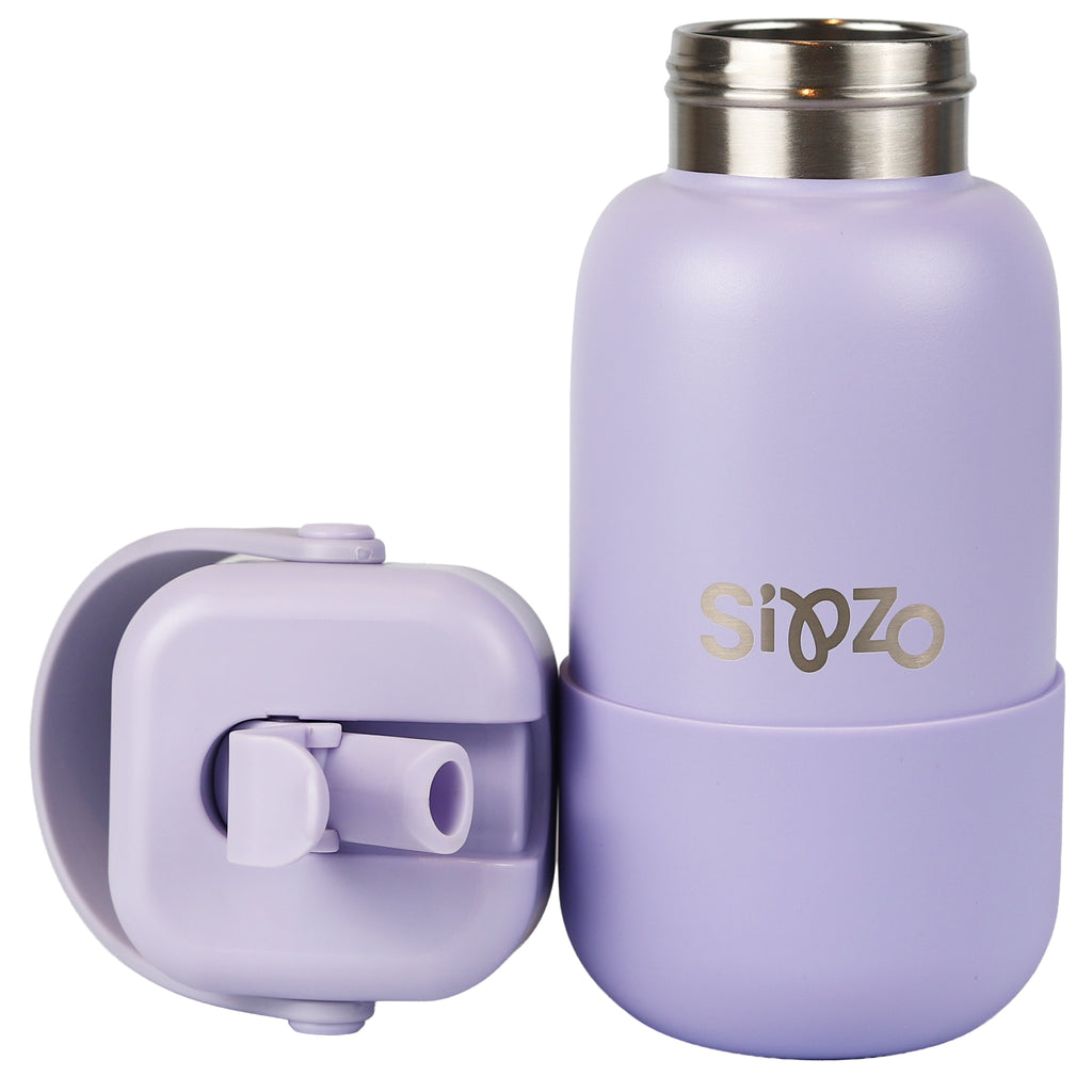 Sipzo Insulated Stainless Steel Water Bottle with Flip-Up Spout & Carry Handle – Lavender