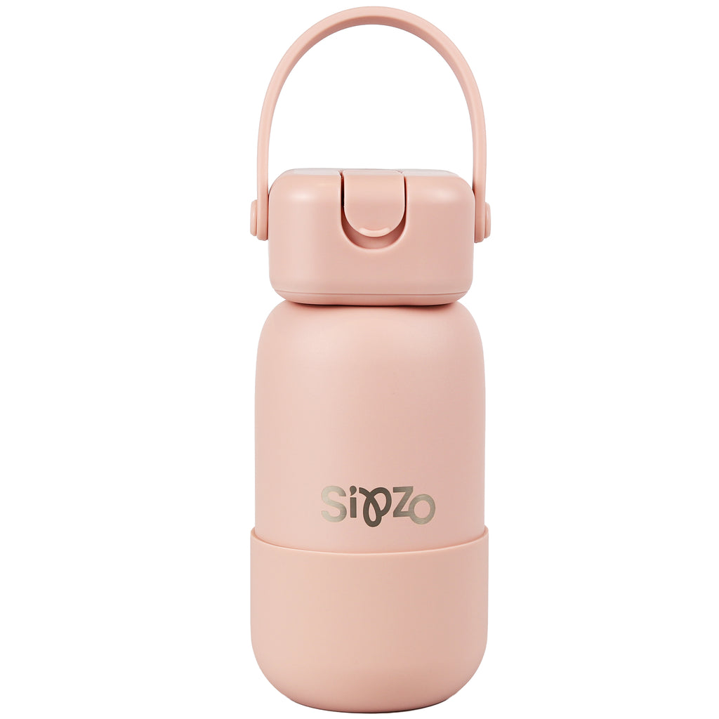 Sipzo Insulated Stainless Steel Water Bottle with Flip-Up Spout & Carry Handle – Blush Pink