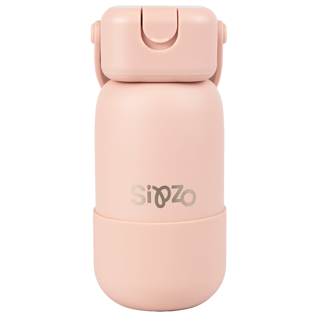 Sipzo Insulated Stainless Steel Water Bottle with Flip-Up Spout & Carry Handle – Blush Pink