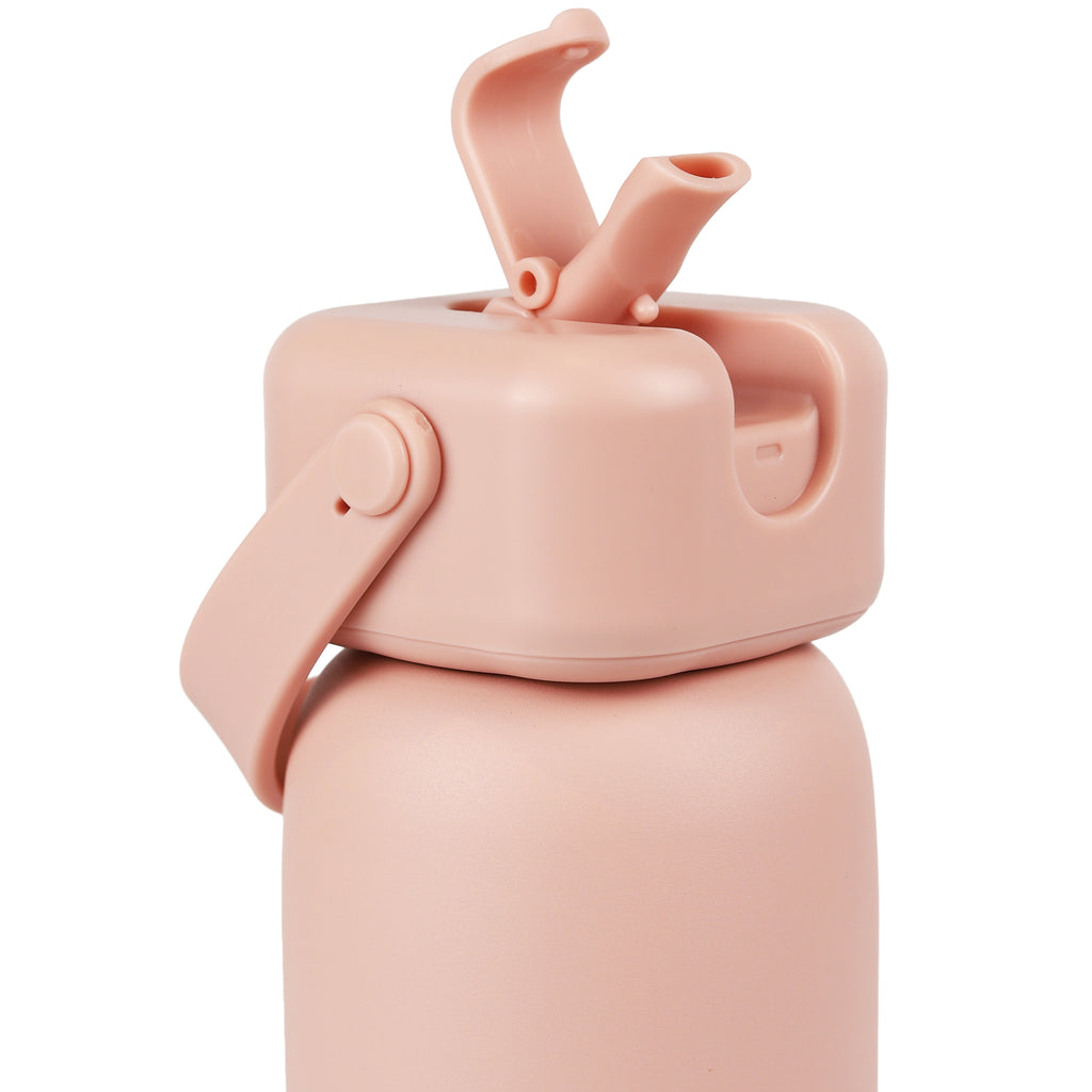 Sipzo Insulated Stainless Steel Water Bottle with Flip-Up Spout & Carry Handle – Blush Pink
