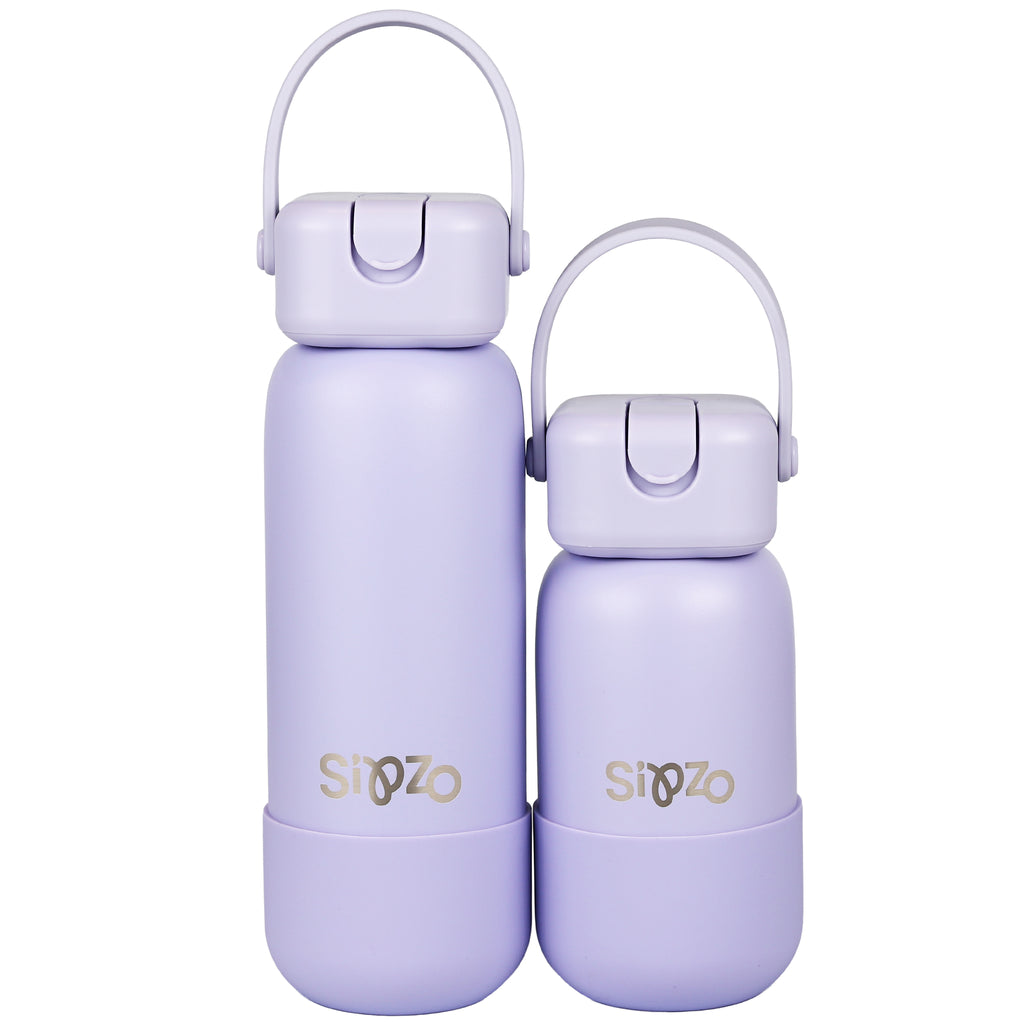 Sipzo Insulated Stainless Steel Water Bottle with Flip-Up Spout & Carry Handle – Lavender
