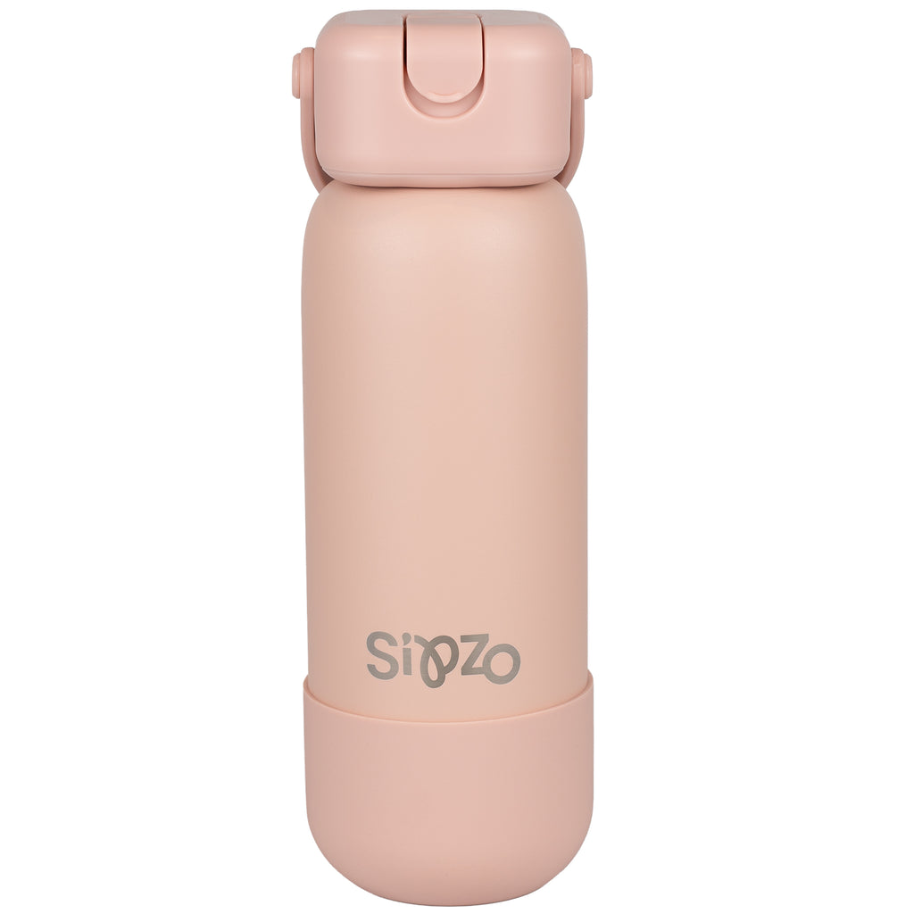Sipzo Insulated Stainless Steel Water Bottle with Flip-Up Spout & Carry Handle – Blush Pink