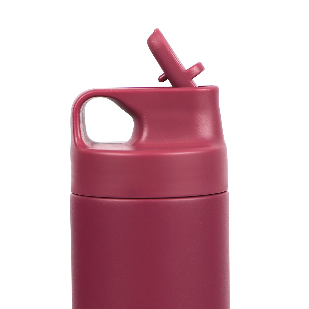 Sipzo Insulated Stainless Steel Water Bottle with Straw Lid – Wine Red