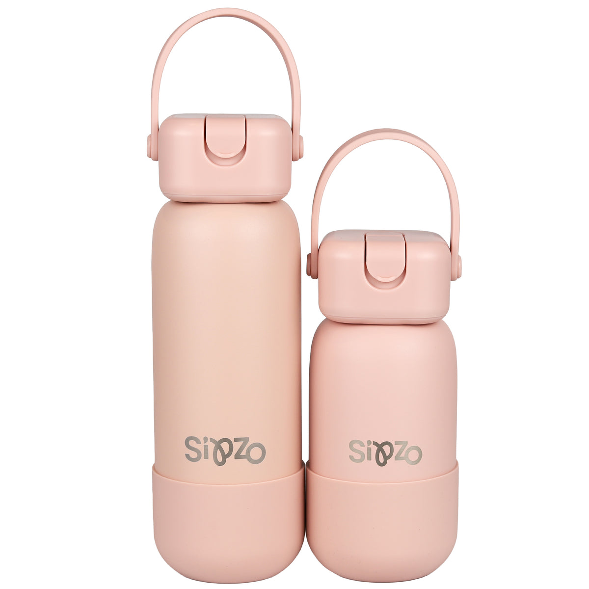 Sipzo Insulated Stainless Steel Water Bottle with Flip-Up Spout & Carry Handle – Blush Pink
