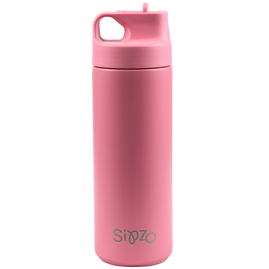 Sipzo Stainless Steel Water Bottle with Straw Lid – Pink