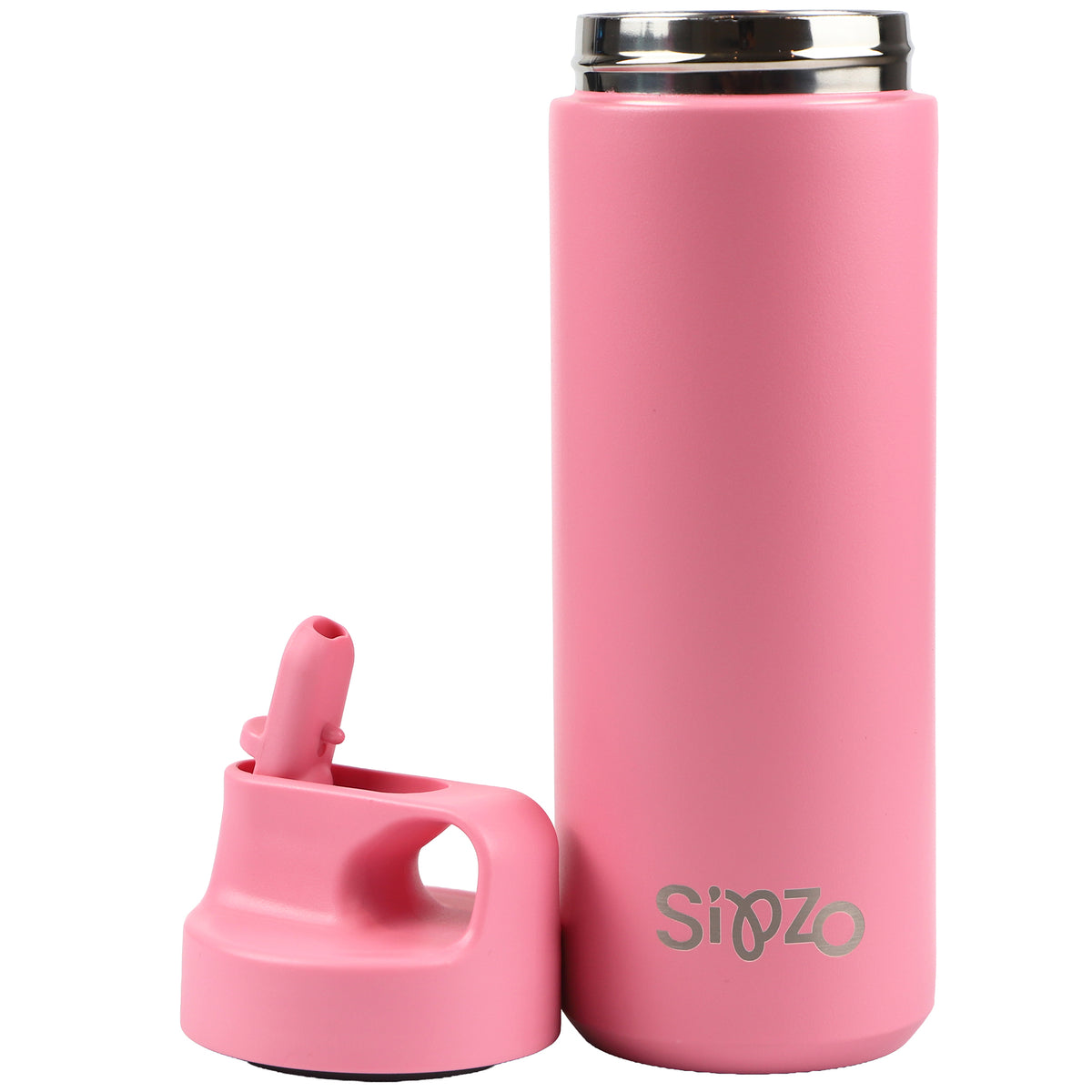 Sipzo Stainless Steel Water Bottle with Straw Lid – Pink